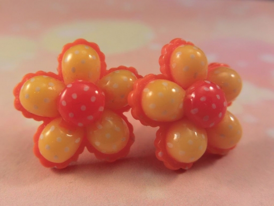 Candy Blume Ohrstecker Blüte rot orange gelb